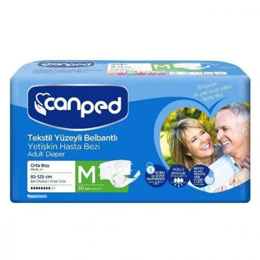 Canped Tekstil Yüzeyli Medium Bel Bantlı Yetişkin Hasta Bezi 30'lu