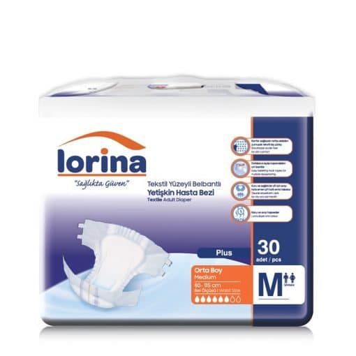 Lorina Tekstil Yüzey Medium Bel Bantlı Yetişkin Hasta Bezi 30'lu