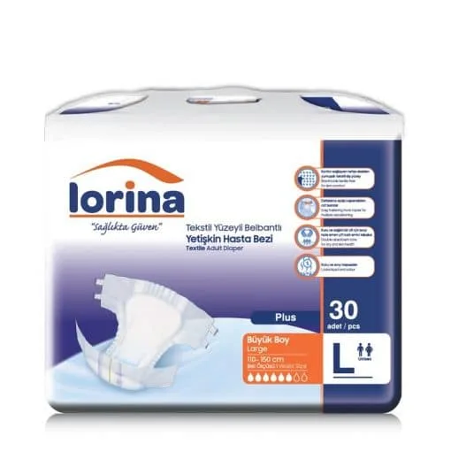 Lorina Tekstil Yüzey Large Bel Bantlı Yetişkin Hasta Bezi 30'lu