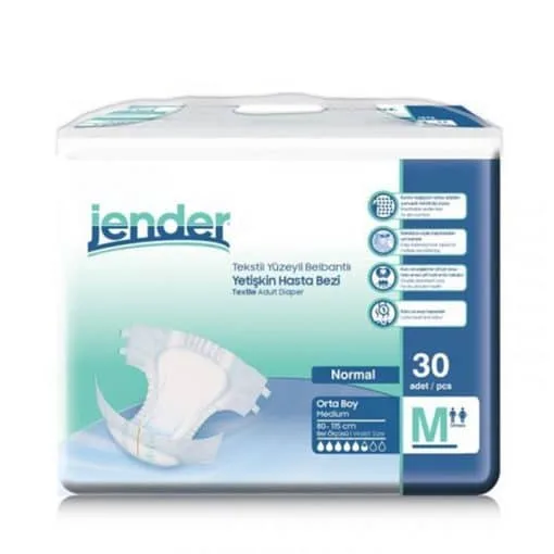 Jender Tekstil Yüzeyli Bel Bantlı Yetişkin Hasta Bezi Medium 30'lu Paket