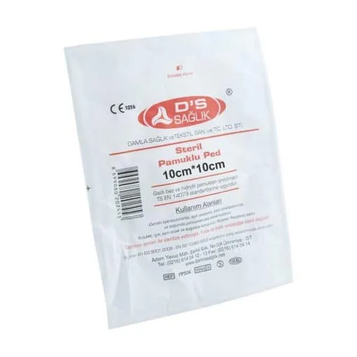 Damla Sağlık Steril Pamuklu Ped 10cm x 10cm