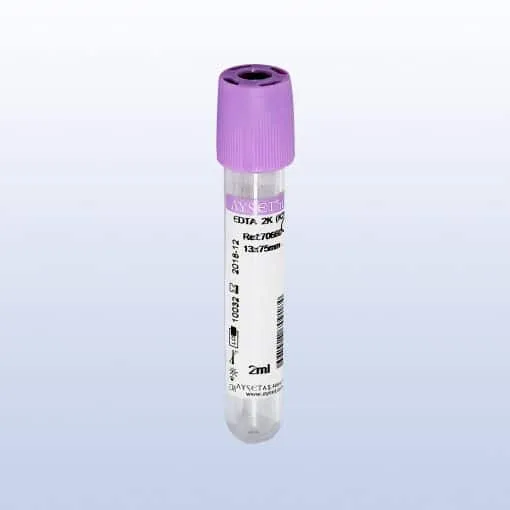Ayset 3ml K2 EDTA Mor Vakumlu Kan Alma Tüpü 100'lü