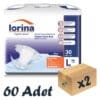 Lorina Tekstil Yüzeyli Bel Bantlı Yetişkin Hasta Bezi Large 30'lu 2 Paket 60 Adet