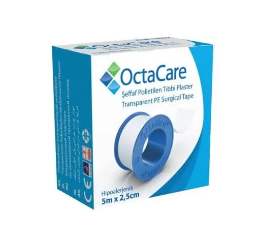 OctaCare Şeffaf Tıbbi Plaster (PE) 5m x 2