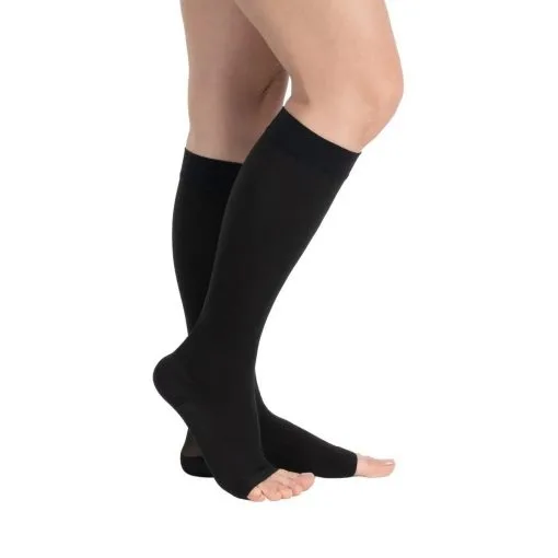 Wingmed Ccl 2 Diz Altı Burnu Açık Çorap (Siyah) W1329