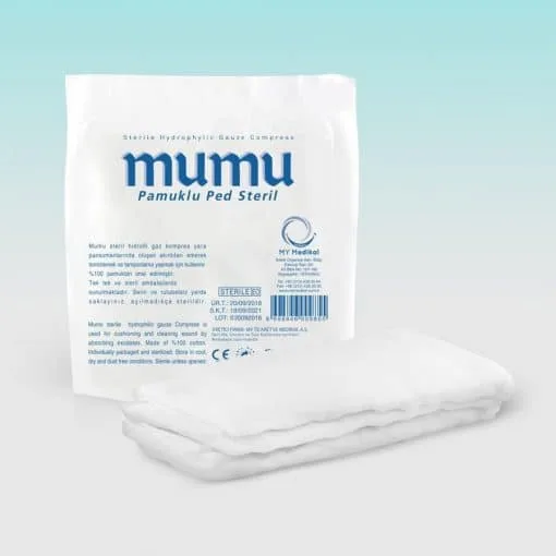 Mumu Steril Pamuklu Ped 10cm x 20cm Tekli