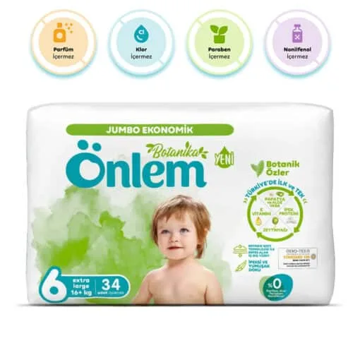Önlem Botanika Bebek Bezi Extra Large 34 Adet (16+ kg)