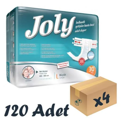 Joly Esnek Bel Bantlı Yetişkin Hasta Bezi Large 30'lu 4 Paket 120 Adet