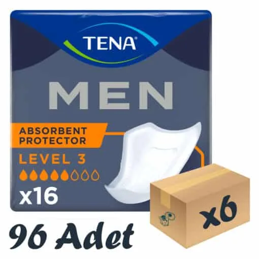 TENA Men Level-3, Erkek Mesane Pedi, 5 Damla, 16'lı 6 Paket 96 Adet