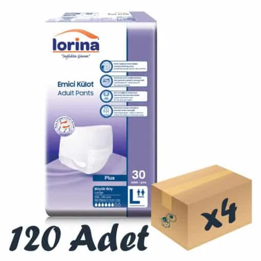 Lorina Yetişkin Emici Külot Large 30'lu 4 Paket 120 Adet