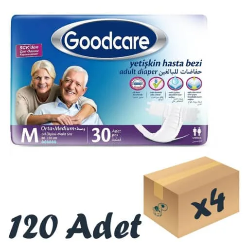 Goodcare Bel Bantlı Yetişkin Hasta Bezi Medium 30'lu 4 Paket 120 Adet