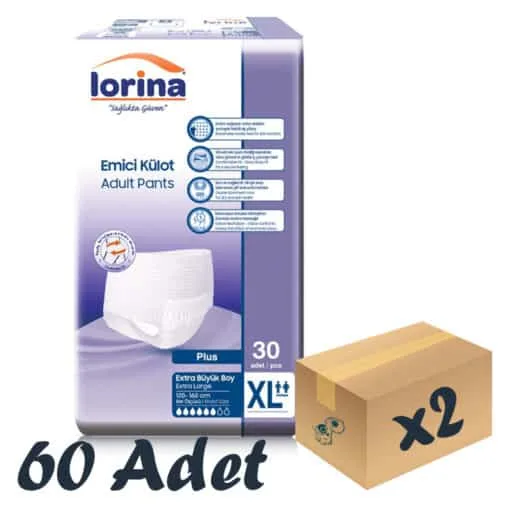 Lorina Yetişkin Emici Külot XLarge 30'lu 2 Paket 60 Adet