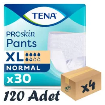 TENA ProSkin Pants Normal Emici Külot, En Büyük Boy (XL), 5.5 Damla, 30'lu 4 Paket 120 Adet