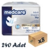 Medcare Premium Bel Bantlı Hasta Bezi 6 Damla XLarge En Büyük Boy XL Beden 30'lu 8 Paket 240 Adet