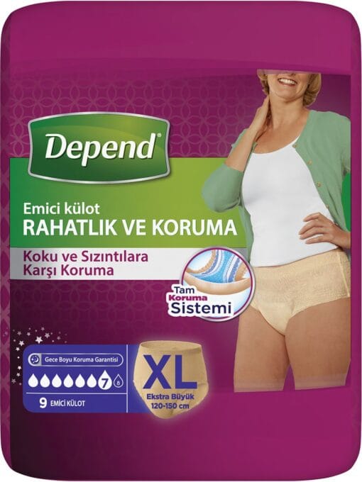 Depend Kadınlar İçin Emici Külot XLarge XL Beden 9'lu Paket