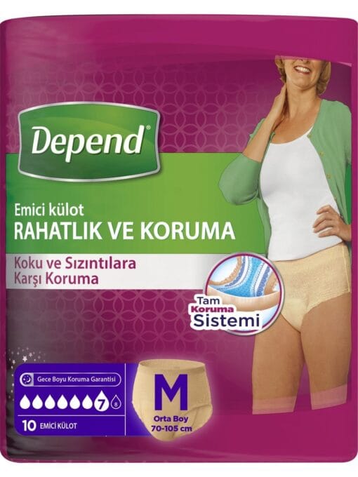 Depend Kadınlar İçin Emici Külot Medium M Beden 10'lu Paket