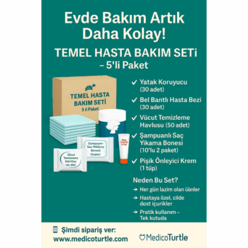 1 Haftalık Evde Hasta Bakım Seti – 5’li Temel Ürün Paketi (Medcare Premium Bel Bantlı)