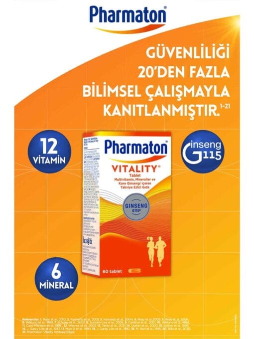 Pharmaton Vitality Günlük Multivitamin & Ginseng Formülü 60 Tablet