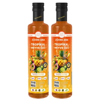 Zühre Ana Tropikal Meyve Özü 2’li Avantaj Paketi – Katkısız Egzotik Meyve Aroması (640 g x 2)