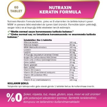 Alternative view of Nutraxin Beauty Keratin Formula 60 Tablet