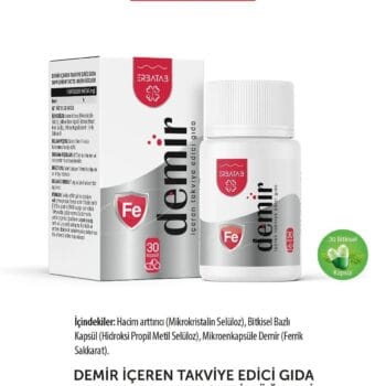Alternative view of Erbatab Demir 30 Kapsül  Yüksek Emilimli Demir Takviyesi