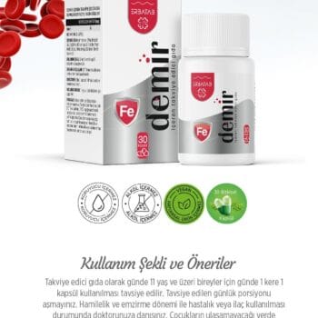 Erbatab Demir 30 Kapsül Yüksek Emilimli Demir Takviyesi