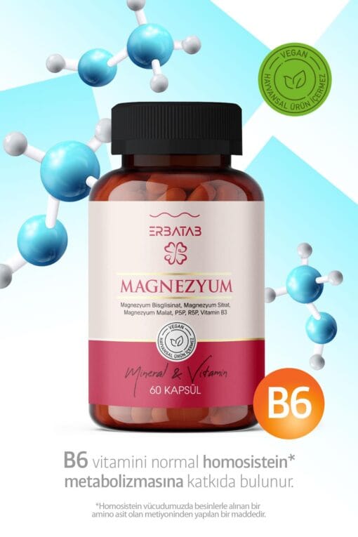 Erbatab Magnezyum 3’lü Form 60 Kapsül