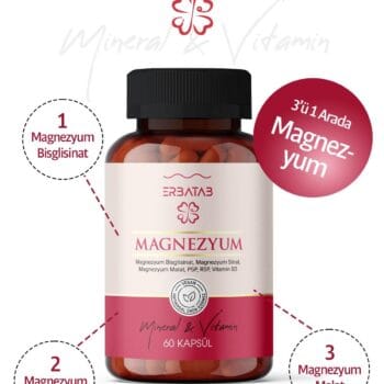 Erbatab Magnezyum 3’lü Form 60 Kapsül