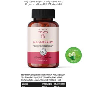 Erbatab Magnezyum 3’lü Form 60 Kapsül