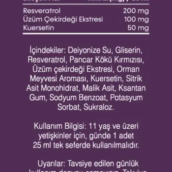 Vitisfera Resveratrol Shot Orman Meyveleri Aromalı 20x25 ml
