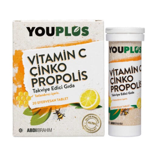 Youplus Vitamin C + Çinko + Propolis 20 Efervesan Tablet