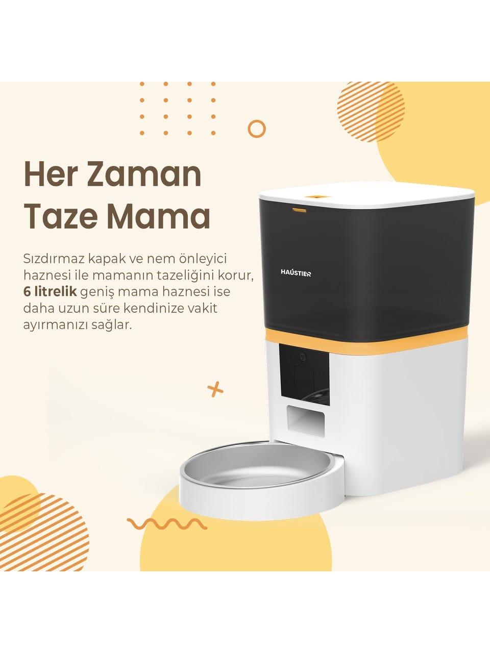 QQ003-V2 Akıllı Otomatik Kedi Mama Kabı, App-Wifi ile Uzaktan Kontrol, Öğün Planlama,porsiyon Belirleme,6lt Hazne, Metal - Görsel 2