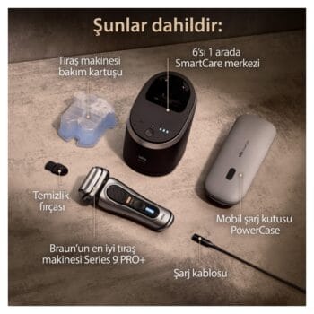 Braun Series 9 PRO+ 9577cc Islak & Kuru Tıraş Makinesi, SmartCare Merkezi, PowerCase
