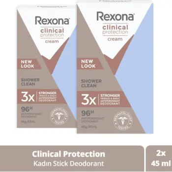 Rexona Clinical Protection Kadın Stick Deodorant Duş Temizleyici 45 ml X2