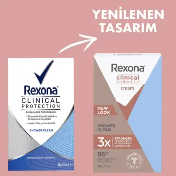 Rexona Clinical Protection Kadın Stick Deodorant Duş Temizleyici 45 ml X2