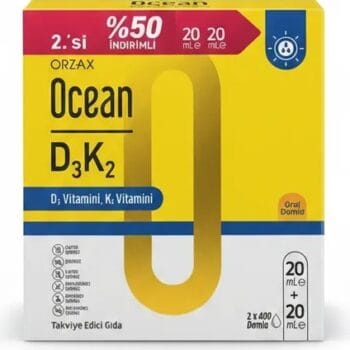 Orzax Ocean Vitamin D3K2 Damla 20 ml 2'li Paket