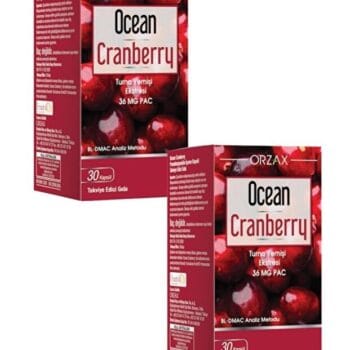 Orzax Ocean Cranberry Turna Yemişi Ekstresi 36 mg PAC 30 Kapsül 2 Adet
