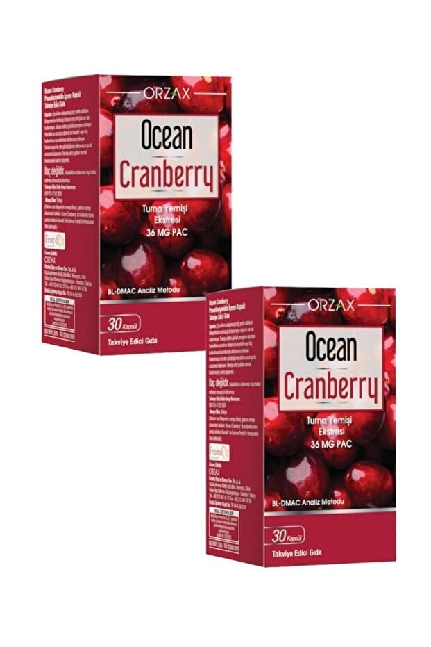 Orzax Ocean Cranberry Turna Yemişi Ekstresi 36 mg PAC 30 Kapsül 2 Adet