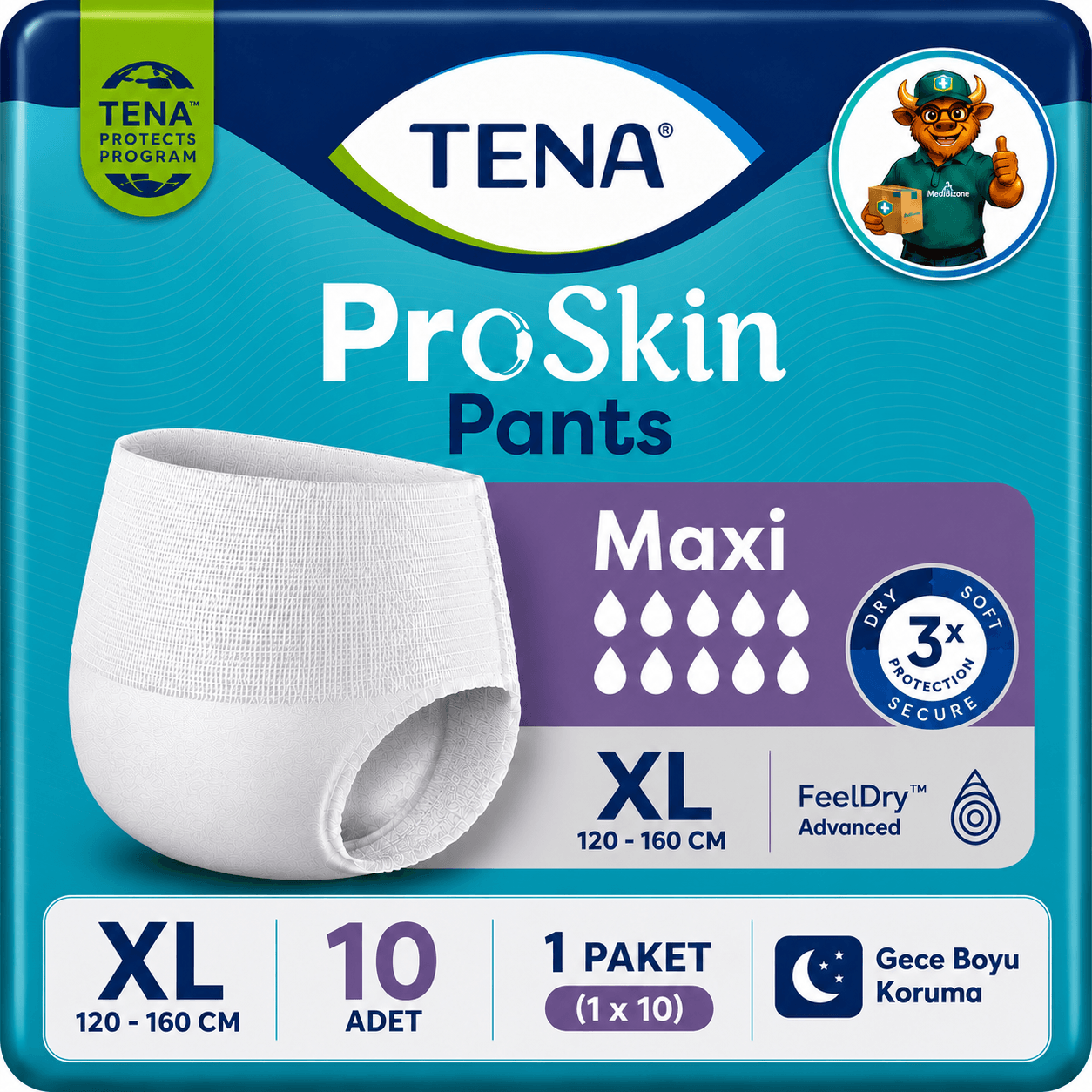 TENA ProSkin Pants Maxi Emici Külot 8 Damla XL Beden 10 Adet