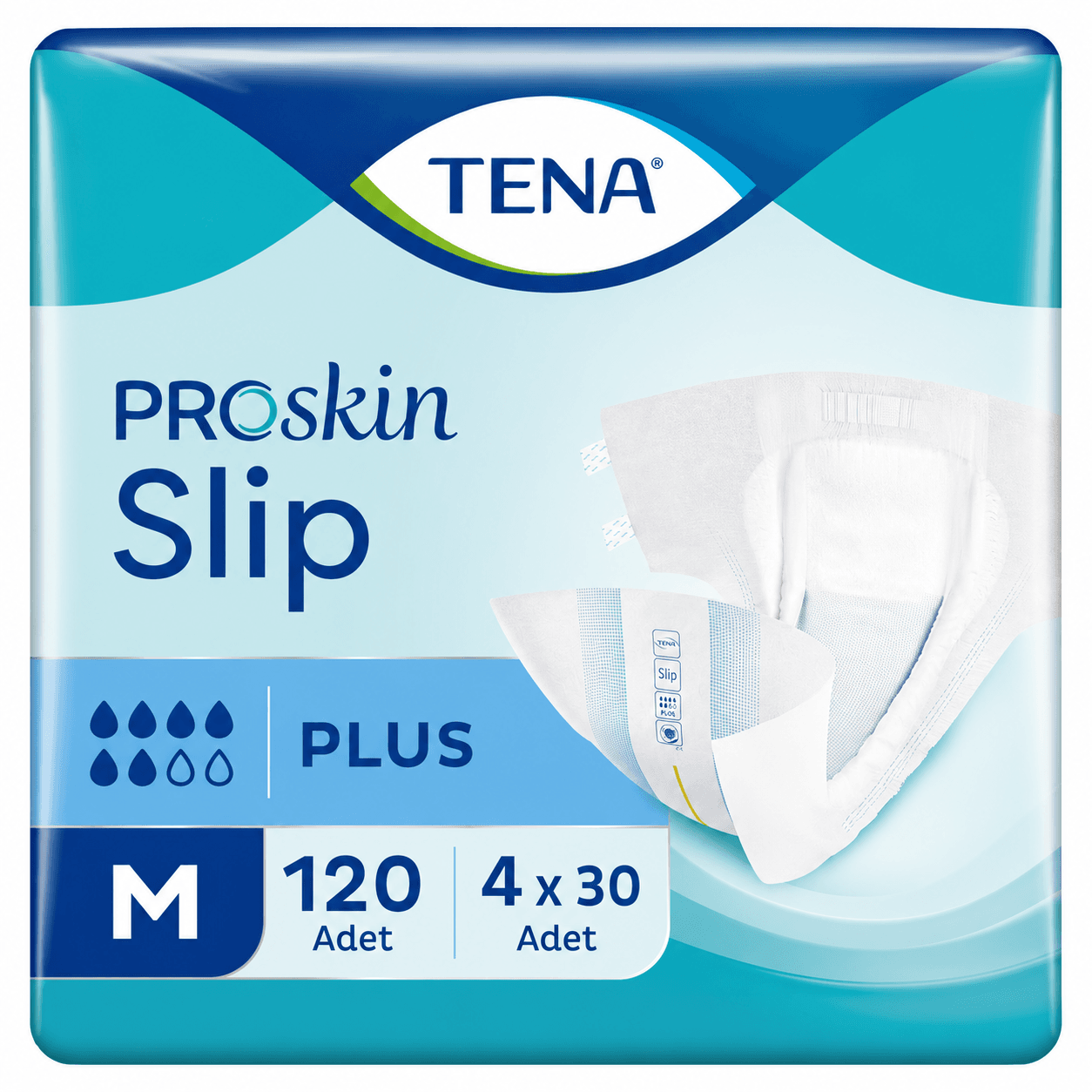 TENA ProSkin Slip Plus Bel Bantlı Hasta Bezi 6 Damla M Beden 30'lu 4 Paket 120 Adet