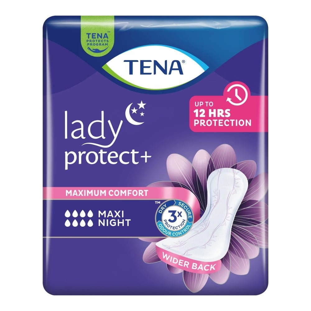 TENA Lady Maxi Night, Kadın Mesane Pedi, 8 Damla, 12'li 2 Paket 24 Adet