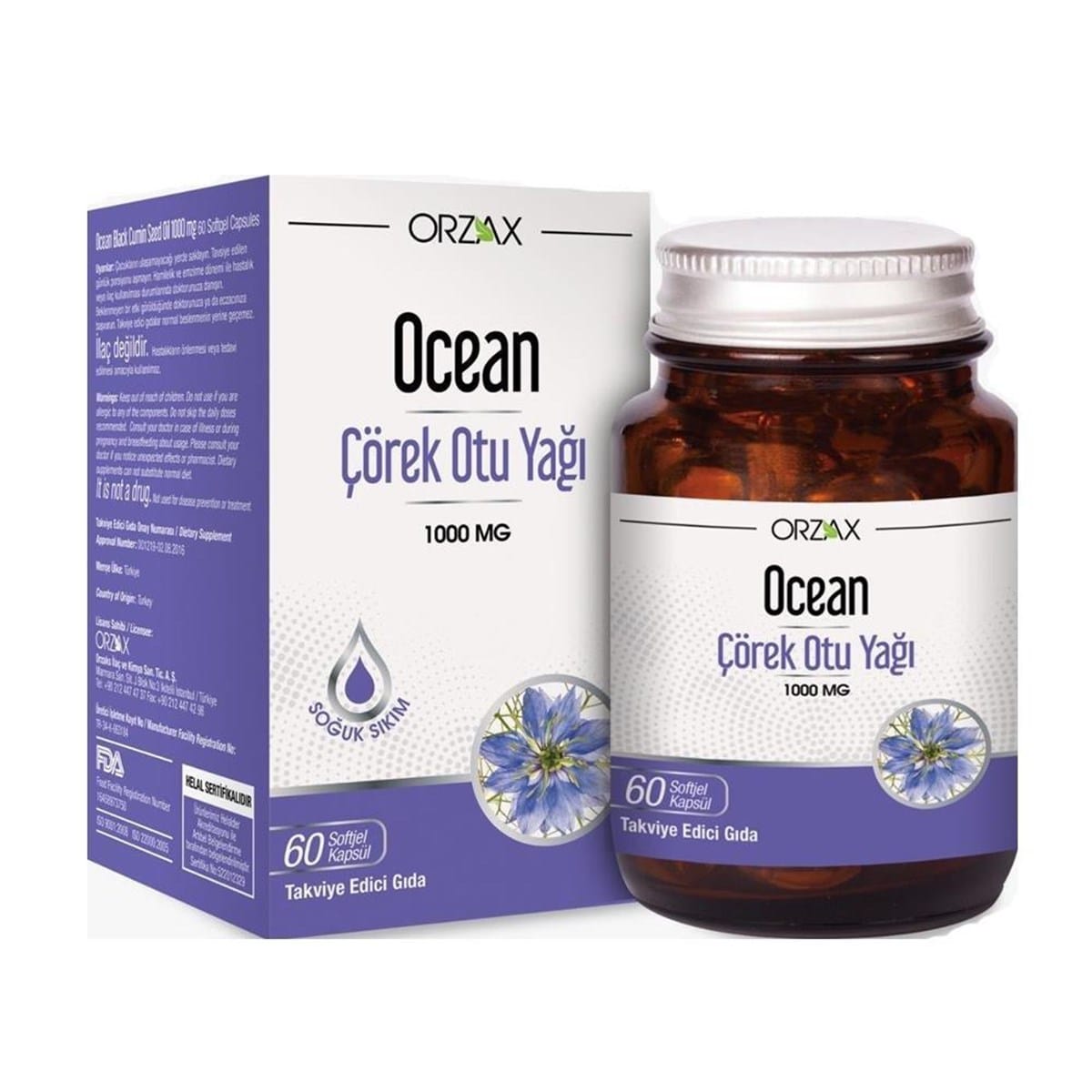 Orzax Ocean Çörek Otu Yağı 1000 mg 60 Kapsül