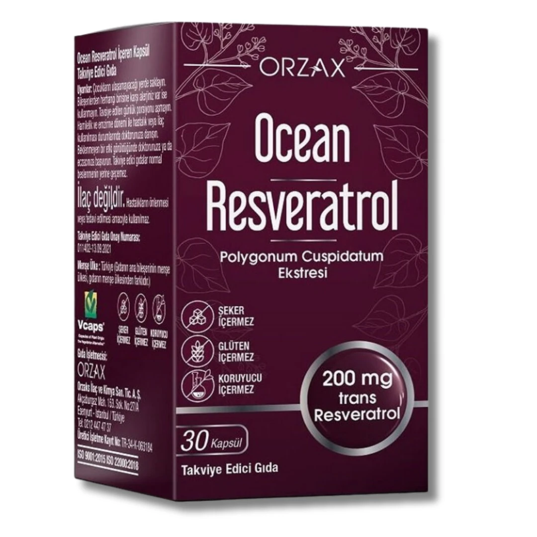 Orzax Ocean Resveratrol 200 mg 30 Kapsül