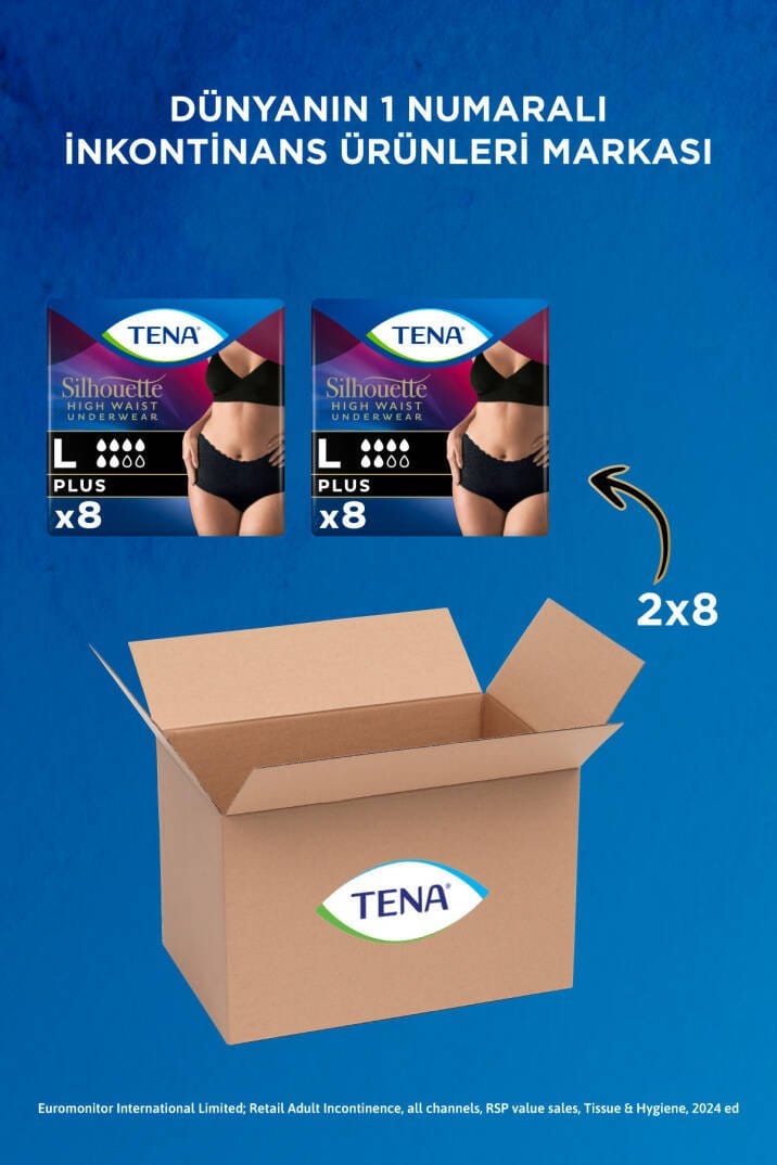 TENA Silhouette Plus Yüksek Bel Emici Külot Siyah L Beden 16 Adet - Görsel 2