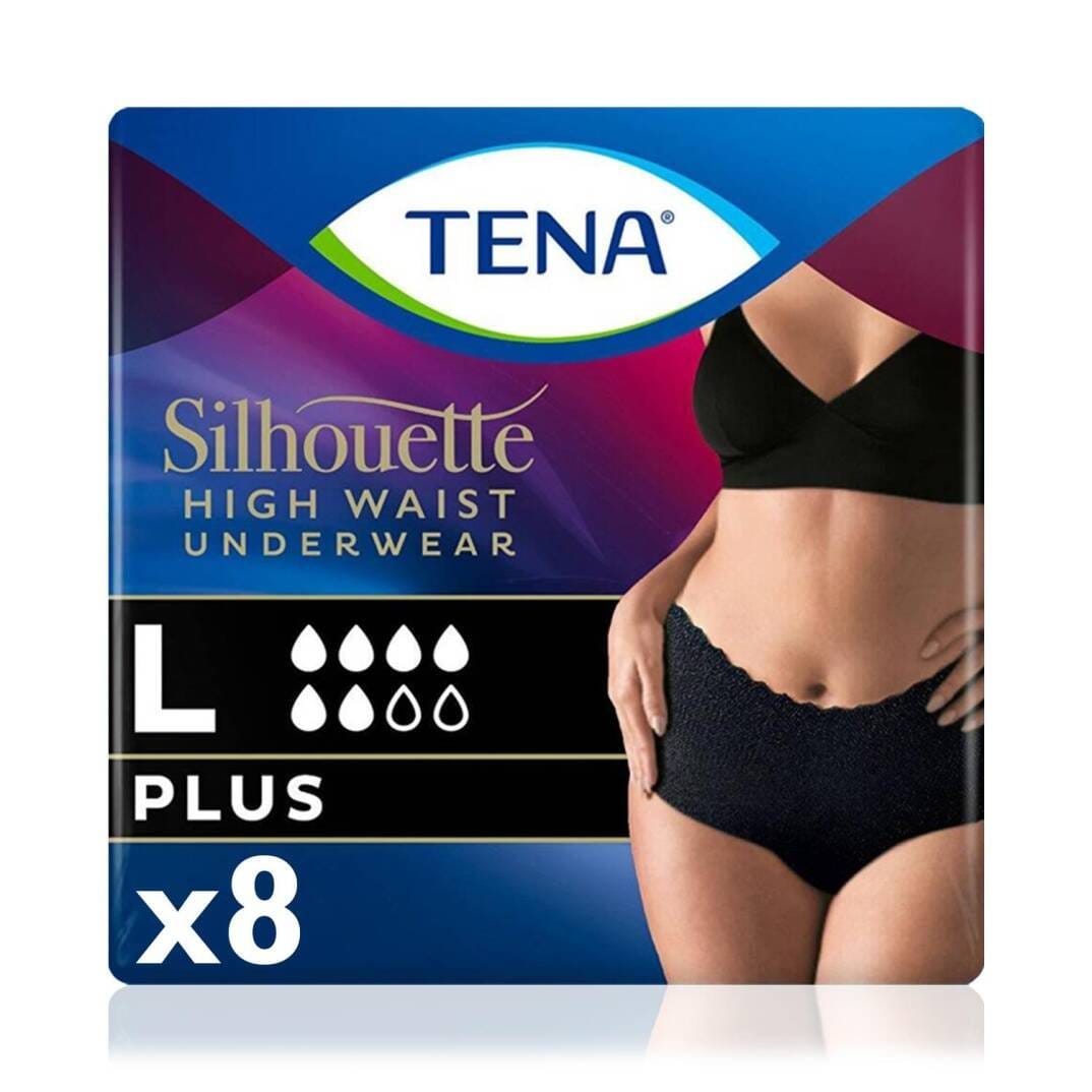 TENA Silhouette Plus Yüksek Bel Emici Külot Siyah L Beden 8 Adet