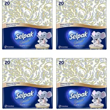 Selpak 4 X Adet Kiraz Çiçeği 20'li Deluxe Peçete - Gösterişli Sofralar Serisi