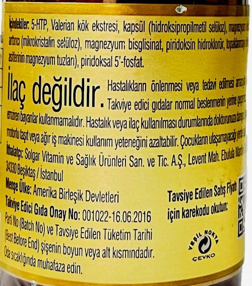 Solgar 5-HTP 30 Kapsül