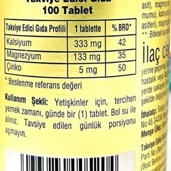 Solgar Calcium Magnesium Zinc 100 Tablet