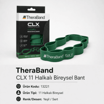 TheraBand CLX 11 Halkalı Egzersiz Bandı Tekli-Yeşil - Sert - 13221