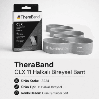 TheraBand CLX 11 Halkalı Egzersiz Bandı Tekli-Gümüş - Süper Sert - 13224
